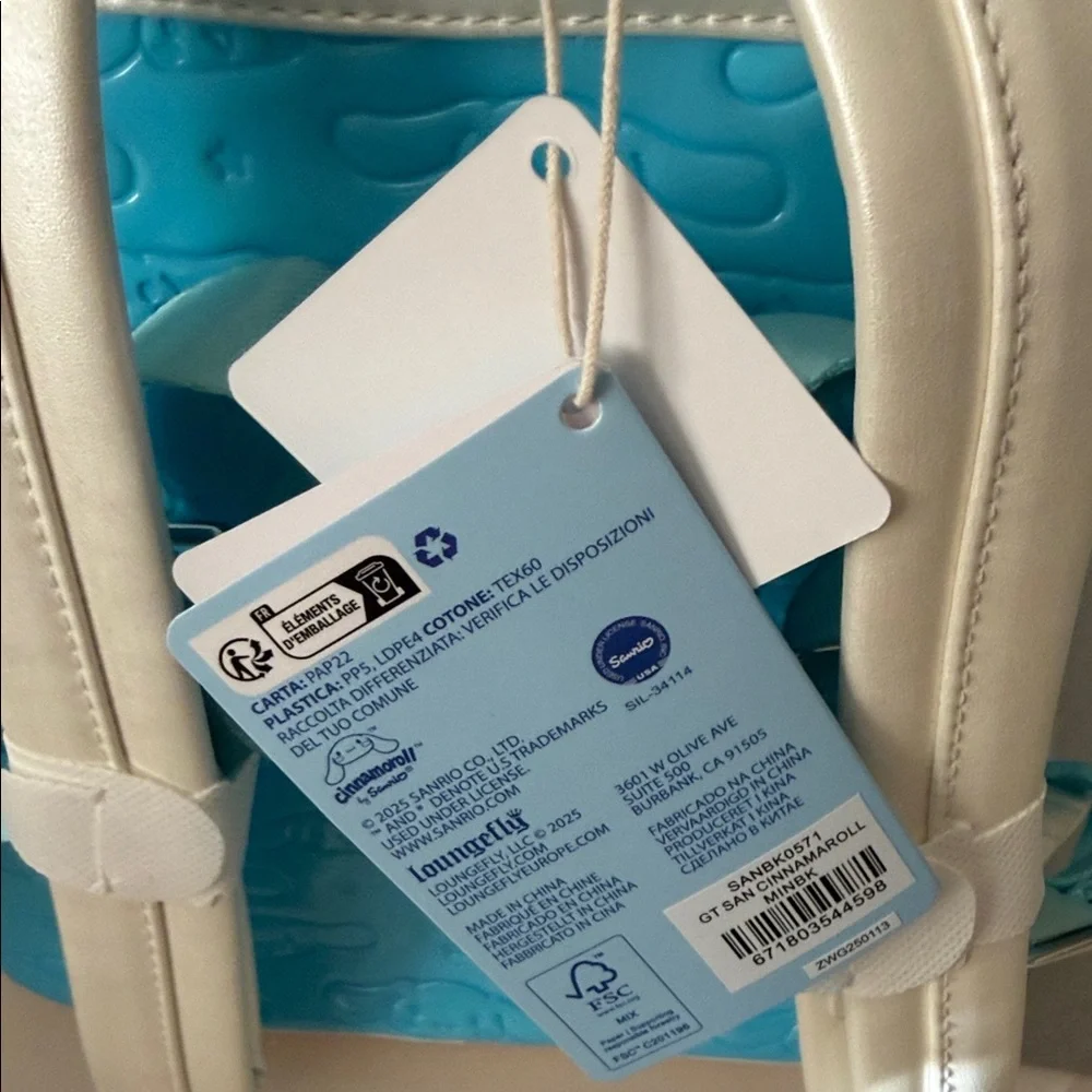 Loungefly Sanrio Cinnamon Roll Moveable Ears Blue mini Backpack Hard Tag New!